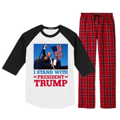 I Stand With President Trump After The Shooting At His Rally Raglan Sleeve Pajama Set