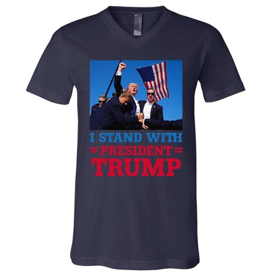 I Stand With President Trump After The Shooting At His Rally V-Neck T-Shirt