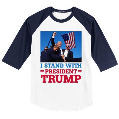 I Stand With President Trump After The Shooting At His Rally Baseball Sleeve Shirt