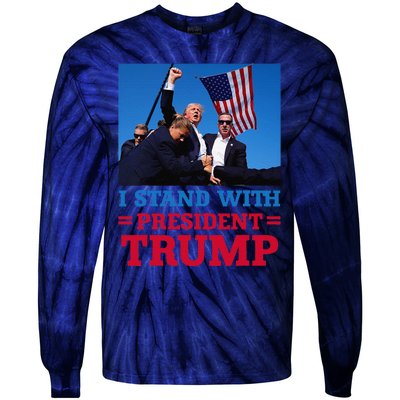 I Stand With President Trump After The Shooting At His Rally Tie-Dye Long Sleeve Shirt