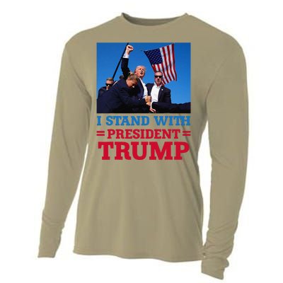 I Stand With President Trump After The Shooting At His Rally Cooling Performance Long Sleeve Crew