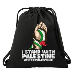 I Stand With Palestine For Their Freedom Free Palestine Drawstring Bag