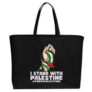 I Stand With Palestine For Their Freedom Free Palestine Cotton Canvas Jumbo Tote