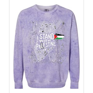 i stand with palestine quote a free palestine design Colorblast Crewneck Sweatshirt