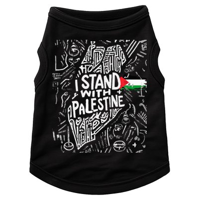 i stand with palestine quote a free palestine design Doggie Tank