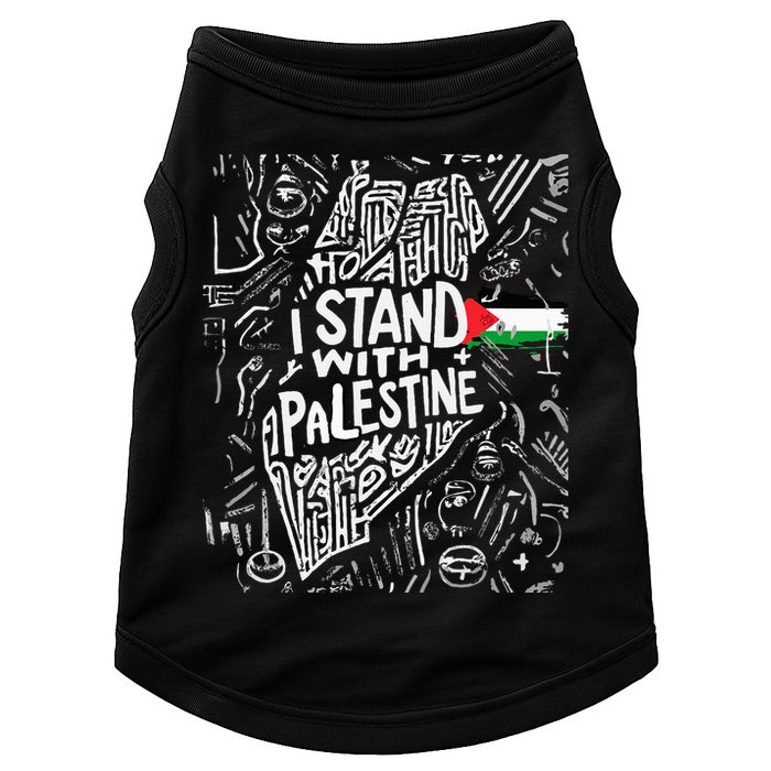 i stand with palestine quote a free palestine design Doggie Tank