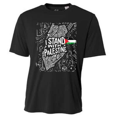 i stand with palestine quote a free palestine design Cooling Performance Crew T-Shirt