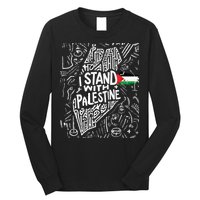 i stand with palestine quote a free palestine design Long Sleeve Shirt