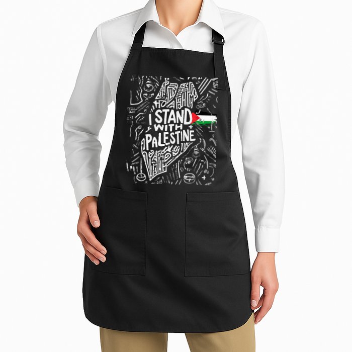 i stand with palestine quote a free palestine design Apron