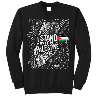 i stand with palestine quote a free palestine design Sweatshirt