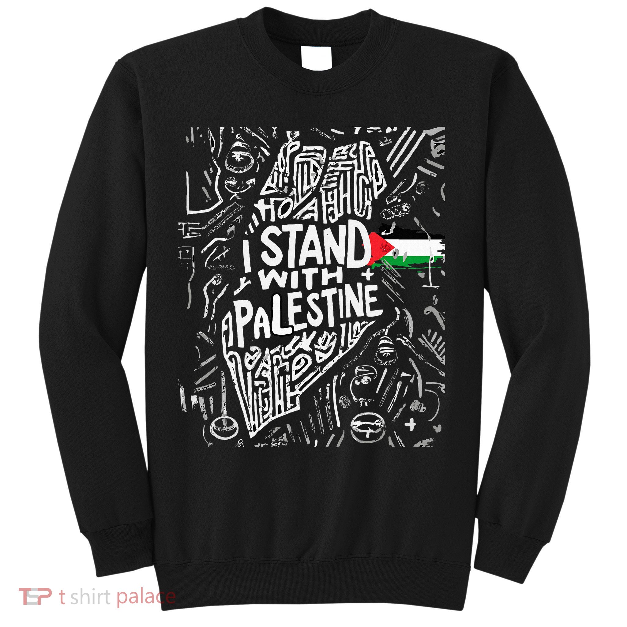 i stand with palestine quote a free palestine design Sweatshirt