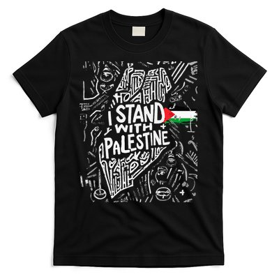 i stand with palestine quote a free palestine design T-Shirt
