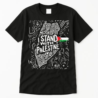 i stand with palestine quote a free palestine design Tall T-Shirt