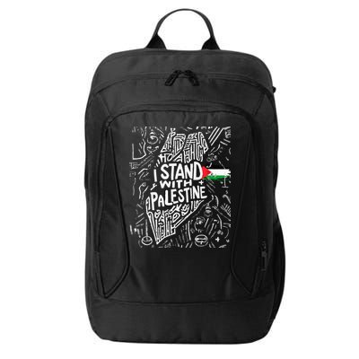 i stand with palestine quote a free palestine design City Backpack