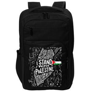 i stand with palestine quote a free palestine design Impact Tech Backpack