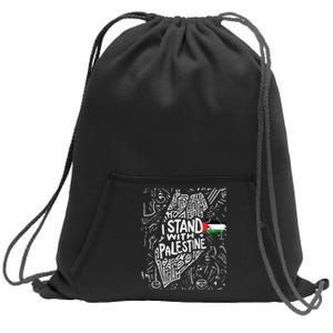 i stand with palestine quote a free palestine design Sweatshirt Cinch Pack Bag