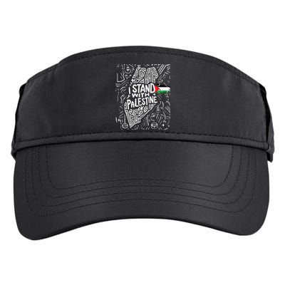 i stand with palestine quote a free palestine design Adult Drive Performance Visor