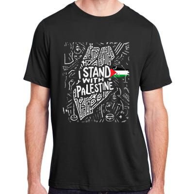 i stand with palestine quote a free palestine design Adult ChromaSoft Performance T-Shirt