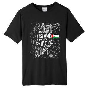 i stand with palestine quote a free palestine design Tall Fusion ChromaSoft Performance T-Shirt