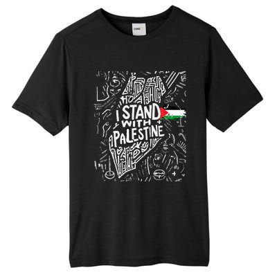 i stand with palestine quote a free palestine design Tall Fusion ChromaSoft Performance T-Shirt