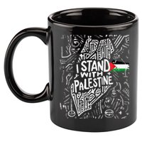 i stand with palestine quote a free palestine design 11oz C Handle Ceramic Mug