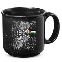 i stand with palestine quote a free palestine design 15oz Campfire Ceramic Mug