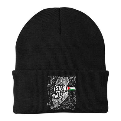 i stand with palestine quote a free palestine design Beanie