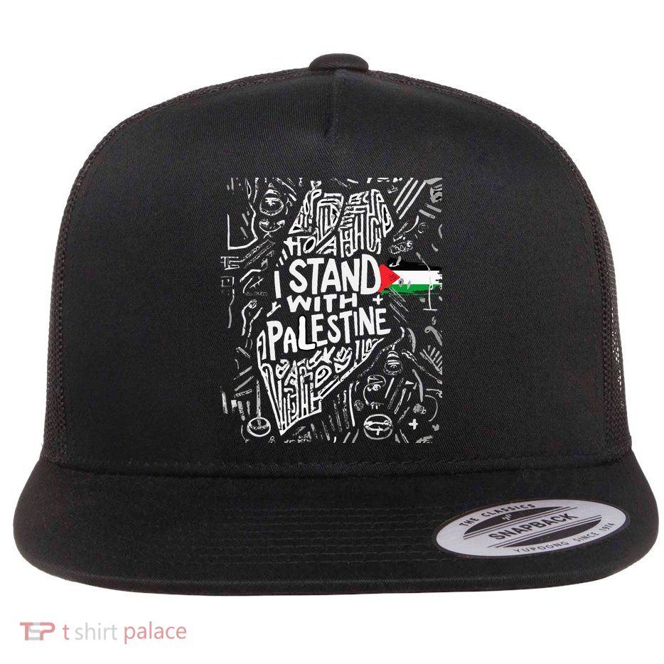 i stand with palestine quote a free palestine design Flatbill Hat