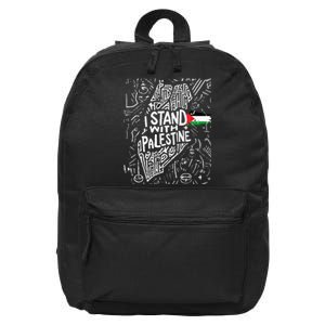 i stand with palestine quote a free palestine design 16 in Basic Backpack