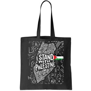 i stand with palestine quote a free palestine design Tote Bag