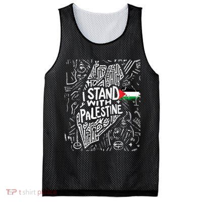 i stand with palestine quote a free palestine design Mesh Reversible Basketball Jersey Tank
