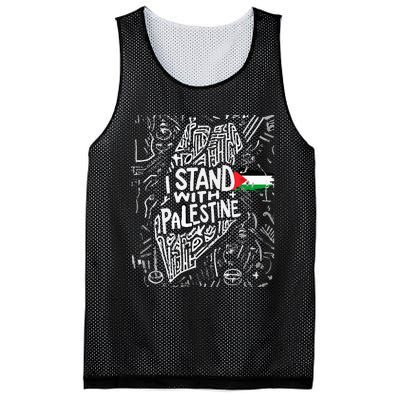 i stand with palestine quote a free palestine design Mesh Reversible Basketball Jersey Tank