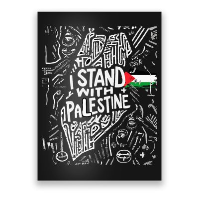 i stand with palestine quote a free palestine design Poster