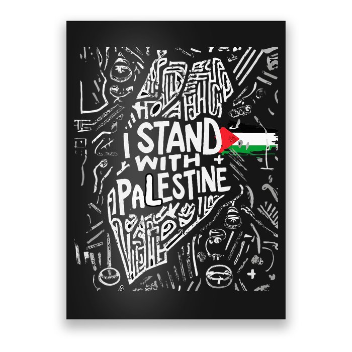 i stand with palestine quote a free palestine design Poster