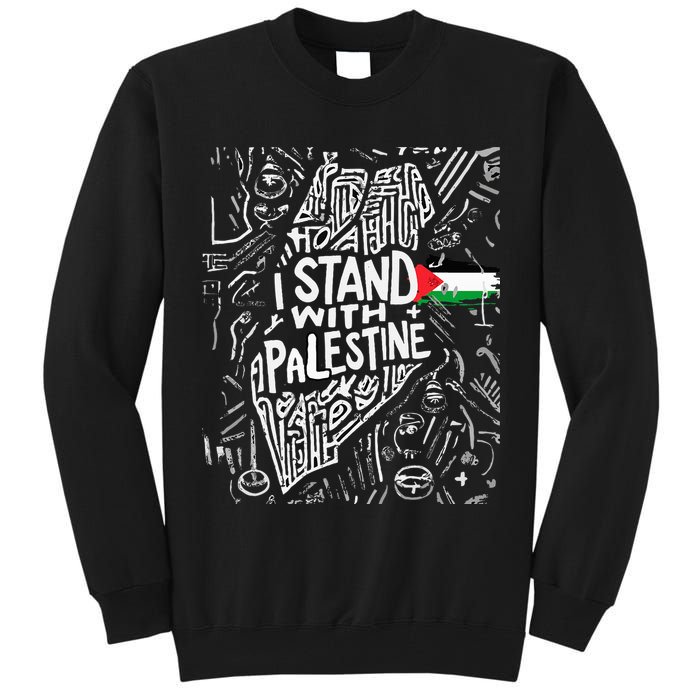 i stand with palestine quote a free palestine design Tall Sweatshirt