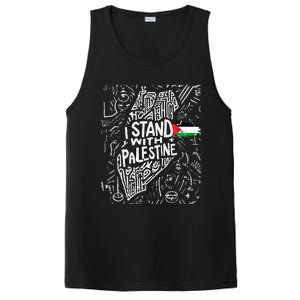 i stand with palestine quote a free palestine design PosiCharge Competitor Tank