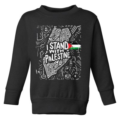 i stand with palestine quote a free palestine design Toddler Sweatshirt