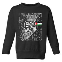 i stand with palestine quote a free palestine design Toddler Sweatshirt