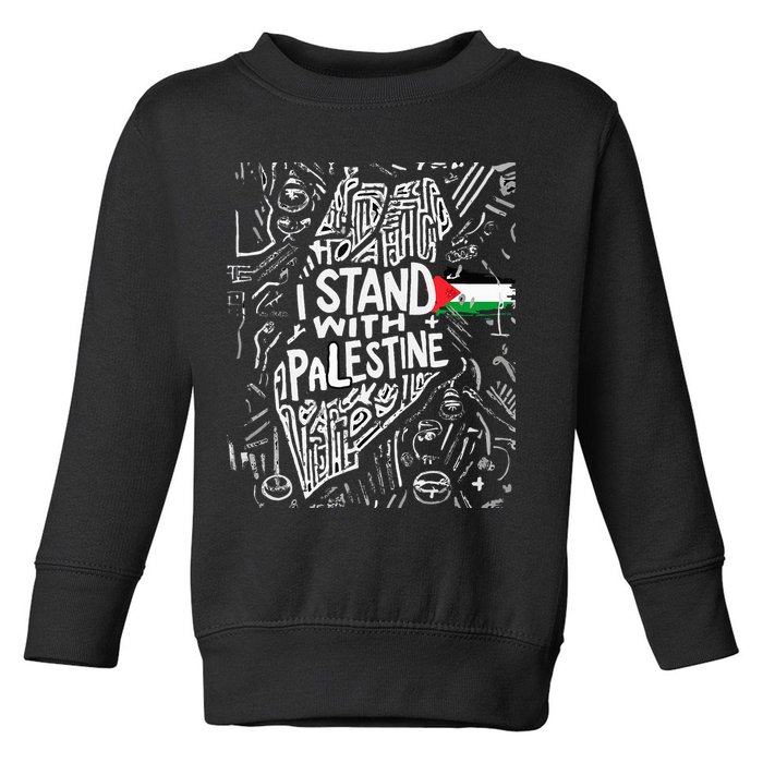i stand with palestine quote a free palestine design Toddler Sweatshirt