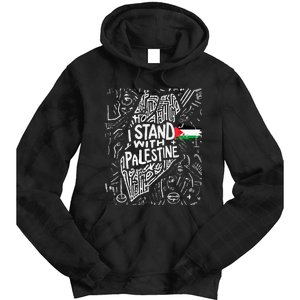 i stand with palestine quote a free palestine design Tie Dye Hoodie