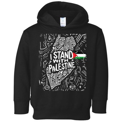 i stand with palestine quote a free palestine design Toddler Hoodie