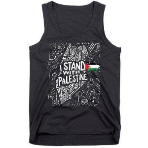 i stand with palestine quote a free palestine design Tank Top