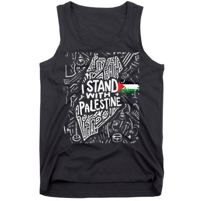 i stand with palestine quote a free palestine design Tank Top