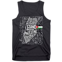 i stand with palestine quote a free palestine design Tank Top