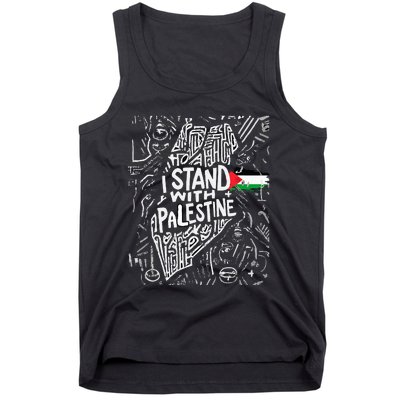 i stand with palestine quote a free palestine design Tank Top