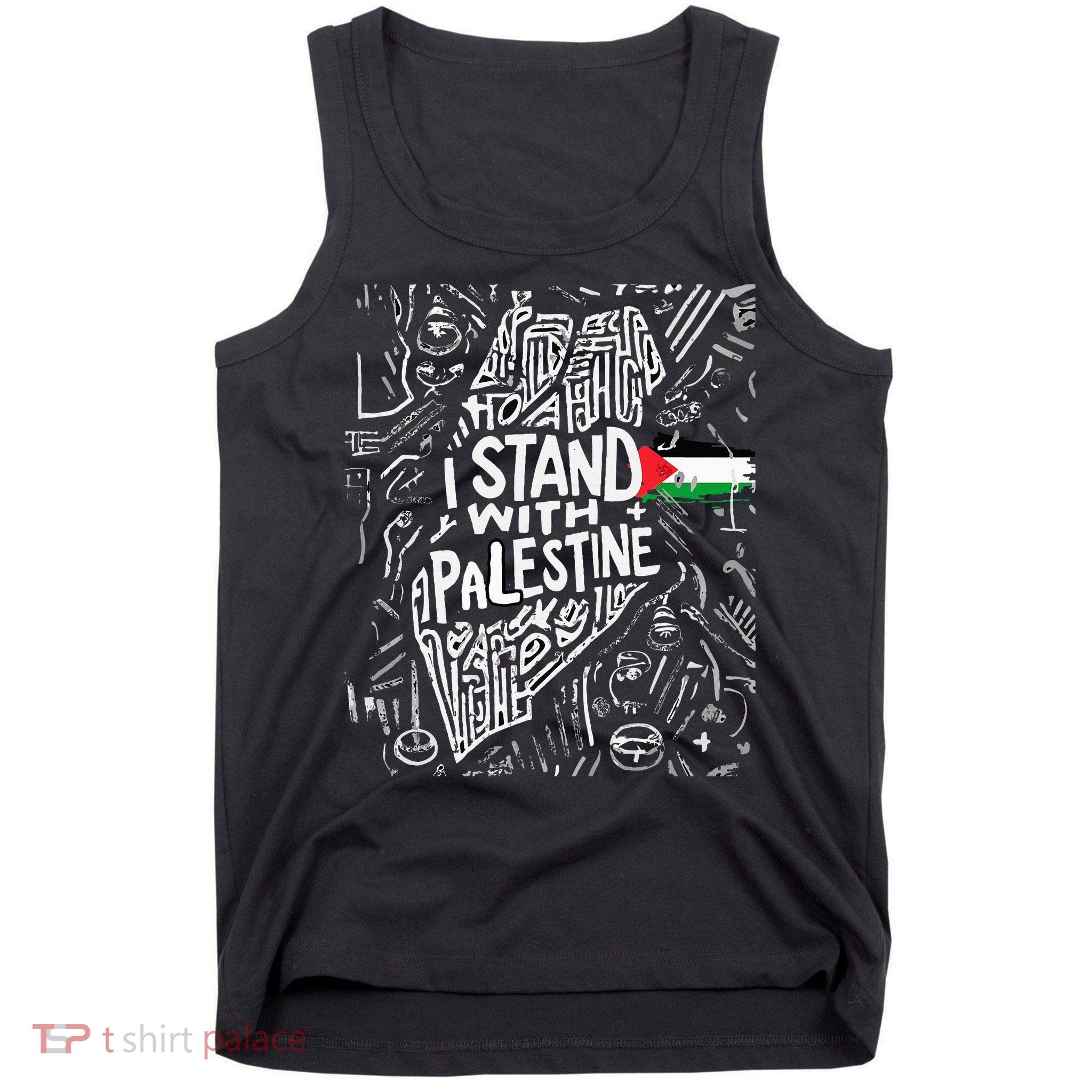 i stand with palestine quote a free palestine design Tank Top