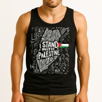 i stand with palestine quote a free palestine design Tank Top