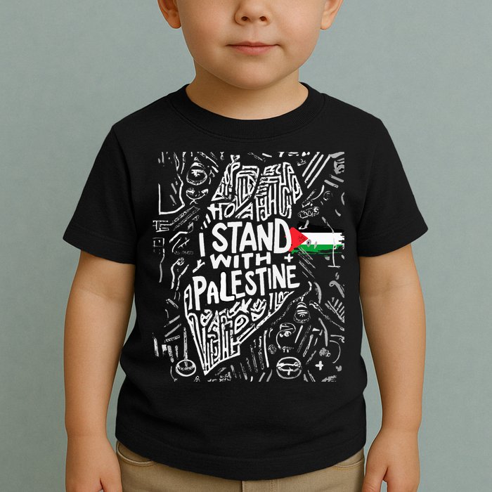 i stand with palestine quote a free palestine design Toddler T-Shirt