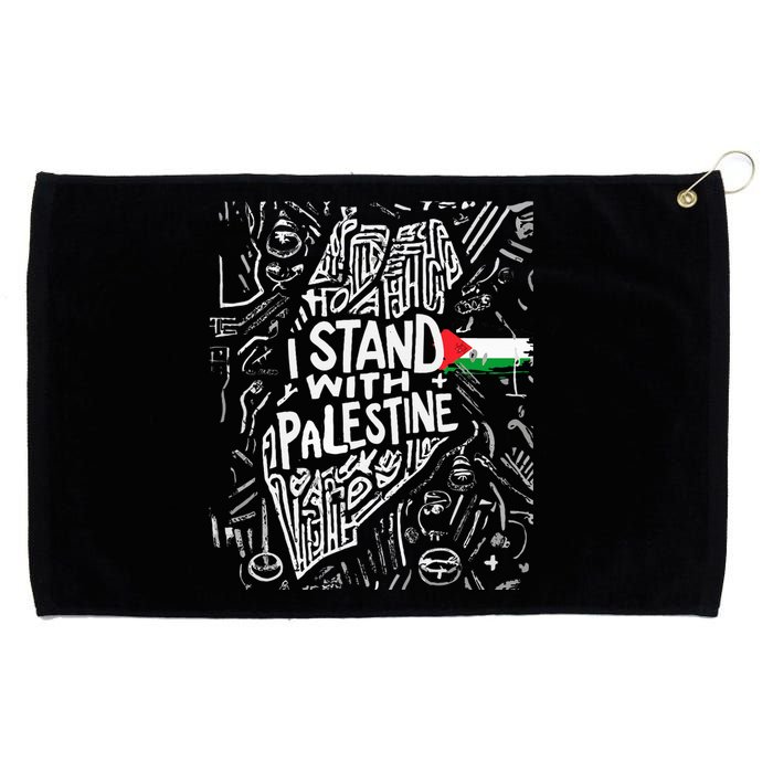 i stand with palestine quote a free palestine design Grommeted Golf Towel