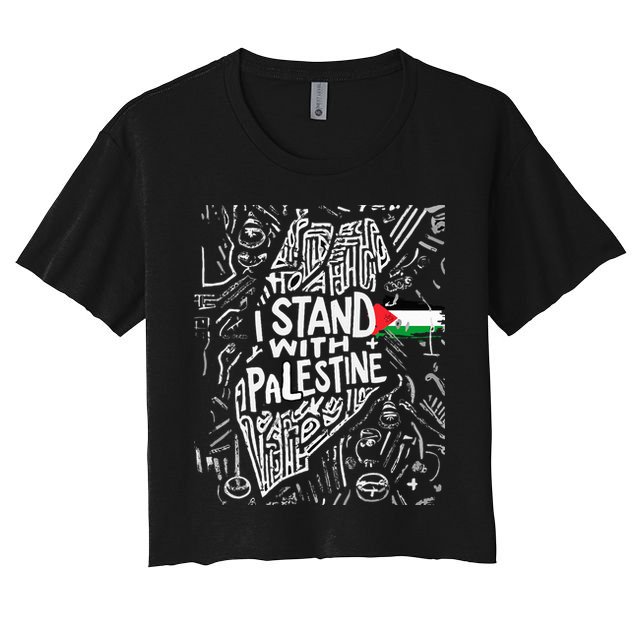 i stand with palestine quote a free palestine design Crop Top